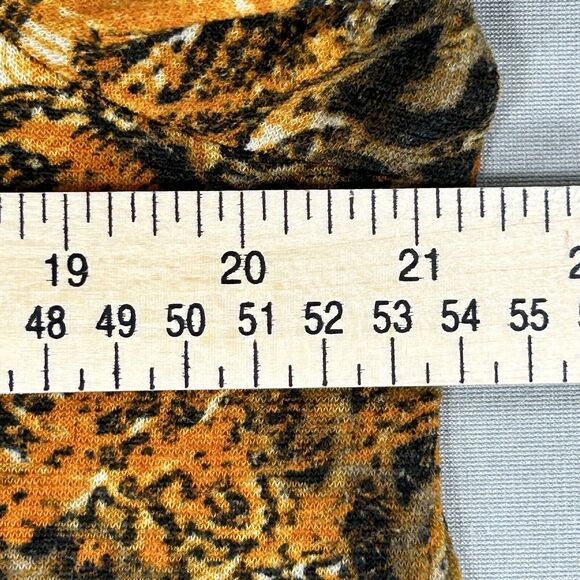 Lbisse Dress Women's 1X Orange Black Tan Knee Length Shift 3/4 Sleeve Abstract - Picture 4 of 11